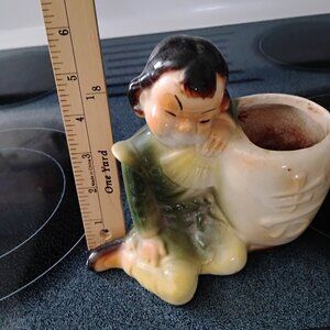 ROYAL COPLEY ASIAN VINTAGE CERAMIC PLANTER 5 1/2" HIGH